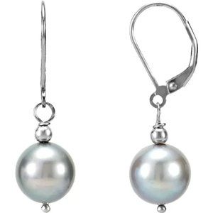 Freshwater Cultured Grey Pearl Earrings